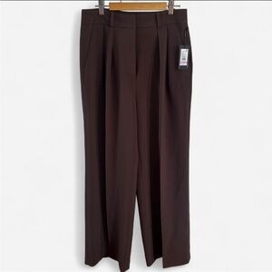 Kenneth Cole Chocolate High Rise Boyfriend Relaxed Fit Wide Leg